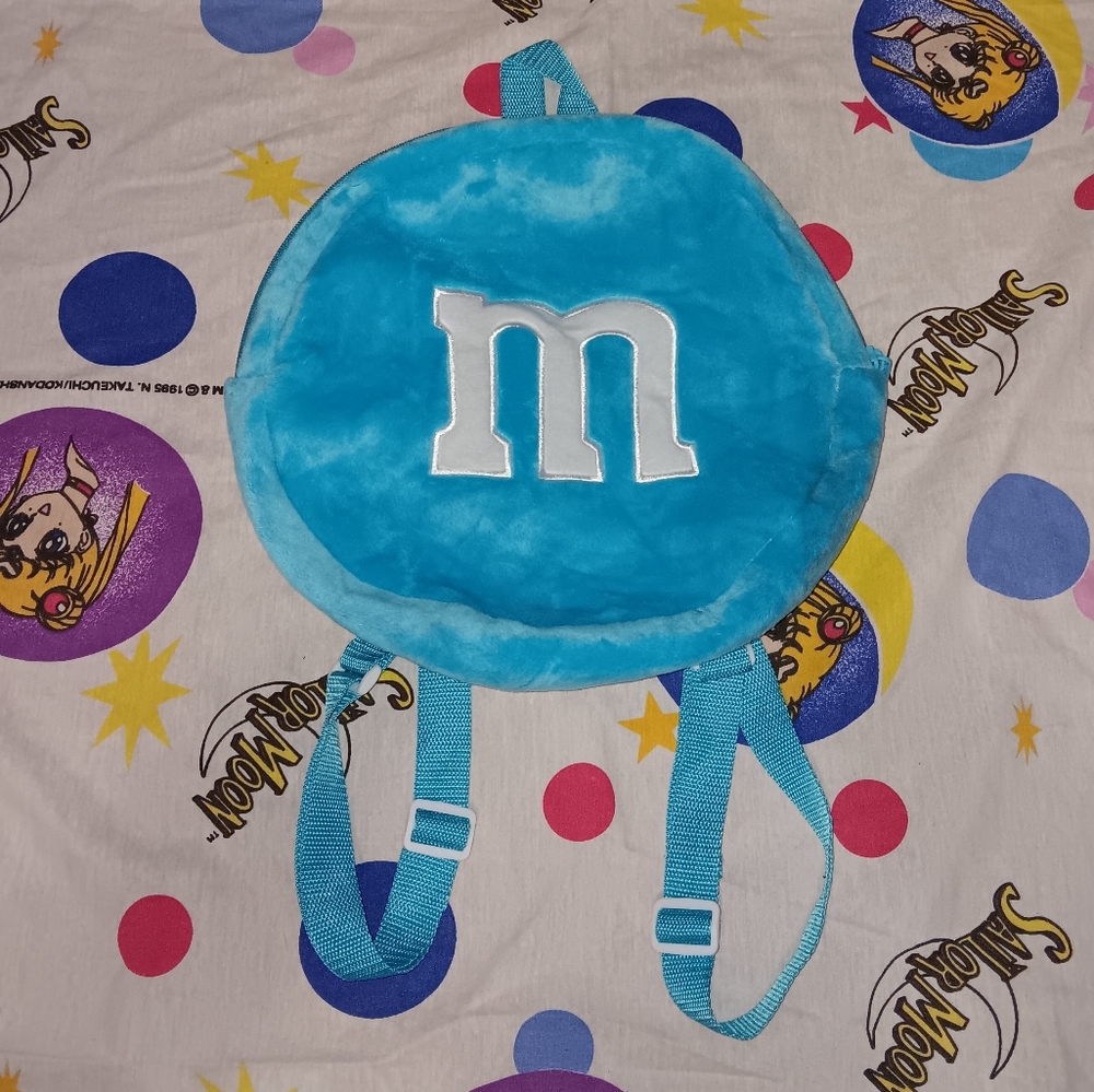 90s M&Ms Blue M&M Backpack Bag Vintage M & Ms Purse